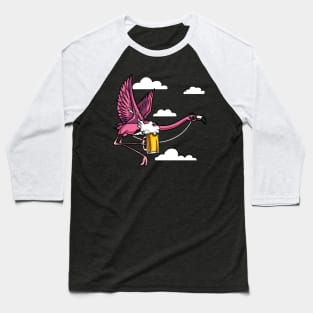 Flamingo Bird Beer Drinking Party Baseball T-Shirt